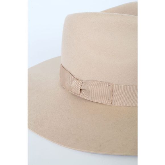 New Lila Beige Wool Wide-Brim Fedora Hat One Size main image 2